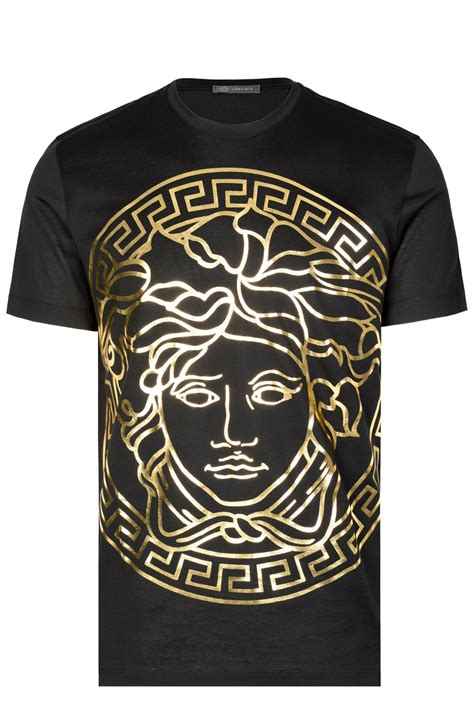 small versace medusa tshirt script|Versace t shirt medusa head.